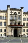 L'ingresso del Palazzo Municipale a Zittau, Sassonia, Germania. Realizzato fra il 1840 e il 1845, il Municipio della città tedesca è stato progettato dall'architetto Friedrich ...