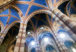 Interno della Cattedrale di San Lorenzo a Alba, Piemonte, Italia. Le volte a crociera dipinte a cielo stellato furono realizzate nel 1870 da Carlo Costa - © Claudio Giovanni Colombo / Shutterstock.com ...