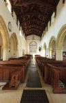 Interno della chiesa di St Mary a Bibury, Inghilterra - Il bel soffitto ligneo che si può ammirare all'interno della St Mary Church, tipico edificio religioso in stile sassone dell'VIII° ...