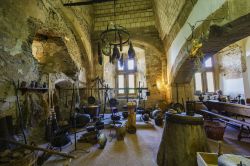 Interno del celebre castello di Vianden, Lussemburgo. Maggior monumento della cittadina, venne eretto fra il IV° e il XVII° secolo: è uno dei più grandi castelli fortificati ...