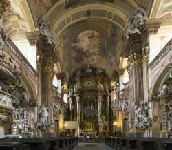 Interno della cattedrale di San Giovanni Battista a Wroclaw, Polonia - Cattedrale metropolitana dell'arcidiocesi di Breslavia, questo edificio religioso in stile gotico è stato edificato ...