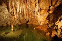 Interno delle grotte di Borgio Verezzi, Liguria. SOno un classico esempio di fenomeno carsico generate nel tempo dalla lenta erosione dell'acqua attraverso la roccia. Sono state scoperte ...