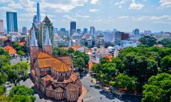 La cattedrale di Notre Dame a Ho Chi Minh City (Saigon) costruita dai francesi nella seconda metà del XIX secolo.