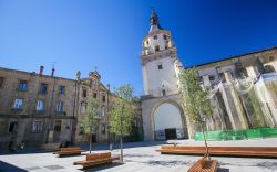 La cattedrale di Santa Maria a Vitoria Gasteiz, Spagna.  L'edificio religioso si presenta con una pianta a croce latina con tre navate - © jorisvo / Shutterstock.com