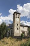 La chiesa di Piedrafita de Jaca nei pressi di Huesca, Aragona, Spagna. Dedicata a Sant'Andrea è una delle testimonianze religiose più preziose di questo borgo.
