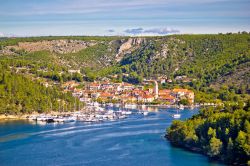 La cittadina di Skradin sul fiume Krka in Dalmazia, siamo in Croazia.
