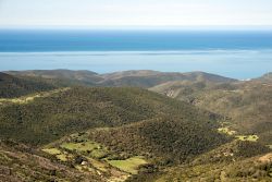 La Costa Verde fotografata dall'entroterra di Guspini in Sardegna