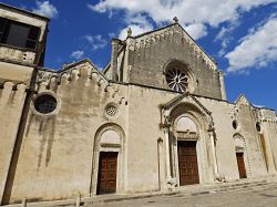 La facciata della Basilica di Santa Caterina d'Alessandria a Galatina, Puglia.
