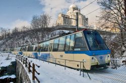 La Ferrovia Vigezzina-Centovalli in inverno e il Santuario di Re in Piemonte.