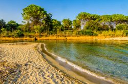 La foce del fiume Cassibile vicino alla spiaggia Gelsomineto in Sicilia