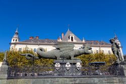 La Lindworm Fountain, il simbolo di Klagenfurt in Austria.