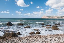 La Golden beach di Balaklava, costa del Mar Nero in Crimea