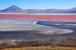 La laguna Colorada, si trova nei pressi del Salar de Uyuni, tra le vette delle Ande in Bolivia