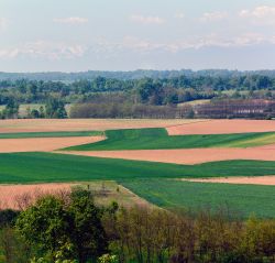 La pianura del Piemonte tra Santena and Poirino in provincia di Torino