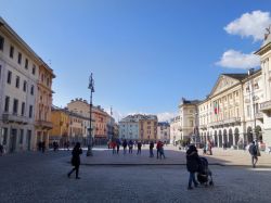 La Piazza Emile Chanoux in centro ad Aosta