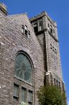 La prima chiesa luterana nella città di Sioux Falls, South Dakota, USA. L'edificio, incorniciato da un cielo blu intenso, mostra la facciata principale impreziosita da una bella finestra ...