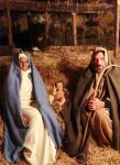 La Santa Famiglia al presepe vivente a Montalbano Elicona in Sicilia