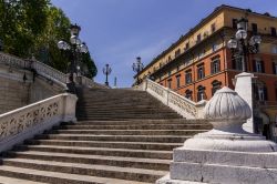 La scalinata che porta al Parco della Montagnola, Bologna, Emilia-Romagna. 
