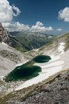 La Sella delle Ciaule e il Lago di Pilato tra il Monte Vettore e la Cima del Redentore nelle Marche.