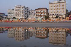 La spiaggia di Bellaria-Igea-Marina al mattino presto, provincia di Rimini (Emilia Romagna).
