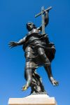 La statua di Gesù Redentore sul Monte Ortobene a Nuoro in Sardegna