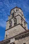 La torre campanaria della chiesa medievale di Saint-Leger a Cognac, Francia. Risalente al XII° secolo, questo edificio religioso ha subito numerosi rifacimenti in stile gotico. 
