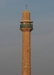La torre dell'Hassan Bek Mosque a Jaffa, Israele. Estremamente alto e slanciato, il minareto contrasta con la sala da preghiera di forma quadrata. Venne ricostruito negli anni '80 del ...