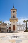 La torre dell'orologio a Ceglie Messapica, Salento, Puglia.  Si trova in piazza Plebiscito: venne costruita nel 1890 su progetto dell'ingegnere Paolo Chirulli.
