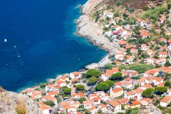 La vista dal Monte San Bartolomeo di Chiessi, un villaggio costiero in Isola d'Elba, Toscana