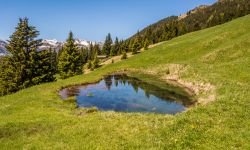 Laghetto di montagna nei pressi di Ridanna in Trentino Alto Adige