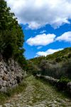 L'antica strada di ciottoli fra Torbole e Nago, provincia autonoma di Trento.

