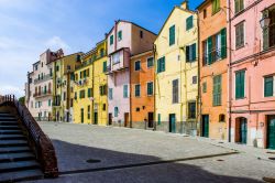 Le case variopinte nella piazza medievale di Parasio a Porto Maurizio, Liguria. Questo antico borgo offre pittoreschi scorci ad iniziare da quello sulle abitazioni con le facciate colorate.
 ...