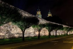Le mura di Lugo, Spagna, by night. Raggiungono un'altezza di 10-15 metri e si snodano lungo un percorso di 2,5 km che comprende anche 71 torri. Sono interamente camminabili.

