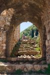 Le rovine dell'antica Mistras, Grecia: questa città fortificata fu fatta erigere quando Sparta venne distrutta dai visigoti di Alarico I°.
