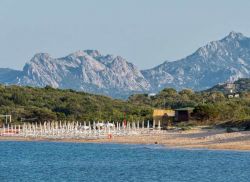 Ombrelloni e sdraio nei pressi di Tanca Manna a Cannigione, Sardegna. Spiaggia attrezzata a pochi passi dal complesso Tanca Manna situato in una zona appartata della Gallura - © Philip ...