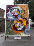 Durante la festa dei Pugnaloni di Acquapendente le opere d'arte vengono esposte nel centro storico del borgo laziale