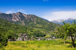 Paesaggio nei dintorni di Aymavilles in Valle d'Aosta