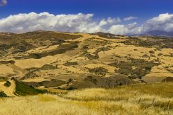 Paesaggio siciliano nei pressi del borgo di Santa Caterina Villarmosa: siamo in provincia di Caltanissetta, a 606 metri di altezza sul livello del mare.

