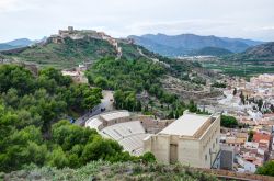 Panorama dall'alto dell'antica fortezza di Sagunto e del teatro romano, Valencia, Spagna.

