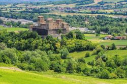 Panorama del Castello di Torrechiara vicino a Langhirano di Parma