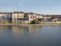 Panorama del centro storico di Vaprio d'Adda in Lombardia