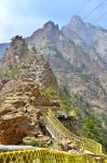 Panorama del Suyukou Forest National Park di Yinchuan, Cina. Il parco è situato nella riserva nazionale Helan a circa 25 km sud-ovest da Yinchuan.
