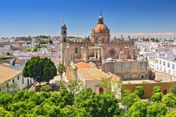 Panorama della cattedrale di Cristo Salvatore a Jerez de la Frontera, Andalusia, Spagna. Principale luogo di culto della città è stata costruita in stile barocco a partire dal ...