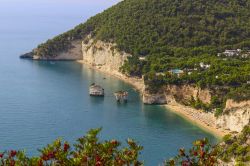 Panorama della costa del Gargano con i faraglioni di Baia delle Zagare in Puglia