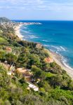 Panorama della costa intorno ad Acciaroli, penisola del Cilento