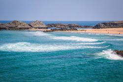 Panorama della spiaggia di Helgueras, Noja, Cantabria, ...