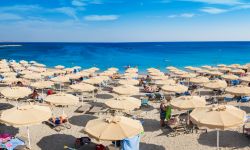 Panorama della Spiaggia di Kiotari a Rodi in Grecia