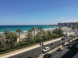 Panorama di Alicante con la spiaggia e il lungomare, Comunità Valenciana, Spagna. Questa bella località situata lungo la Costa Blanca è famosa per i suoi bouleverd con palme ...