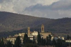Il panorama del piccolo borgo di Castiglion Fibocchi vicino ad Arezzo in Toscana