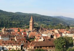 Panorama di Munster un dettaglio del cuore del borgo dei Vosgi in Francia, più precisamente in Alsazia - © Wernain S. -  CC BY-SA 3.0 - Wikimedia Commons. ...